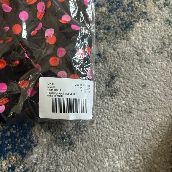 Topshop spot jacquard wrap dress in multi Size 4 - Picture 6 of 7